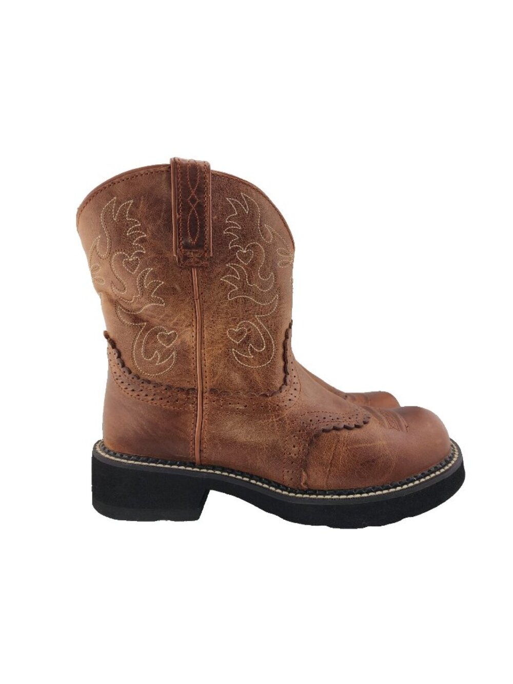 Ariat ATS Womens Western Work Boots Brown Leather 10B Square Toe (Flaw)